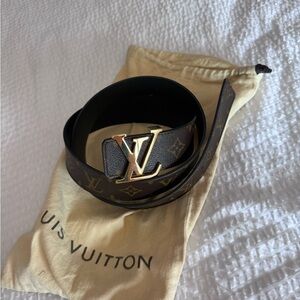 Louis Vuitton Black Leather Belt
